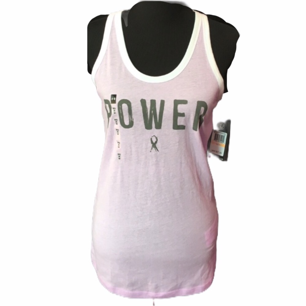 Under Armour Breast Cancer Power Tank Top, Pink, Medium